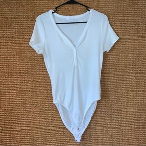 White Henley Bodysuit